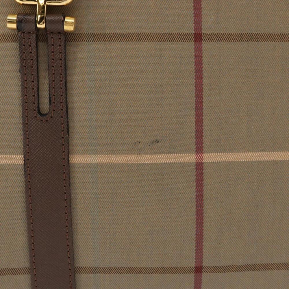 Burberrys Nova Check Boston Bag Canvas Leather Beige Gold Auth ka319 - Picture 3 of 16
